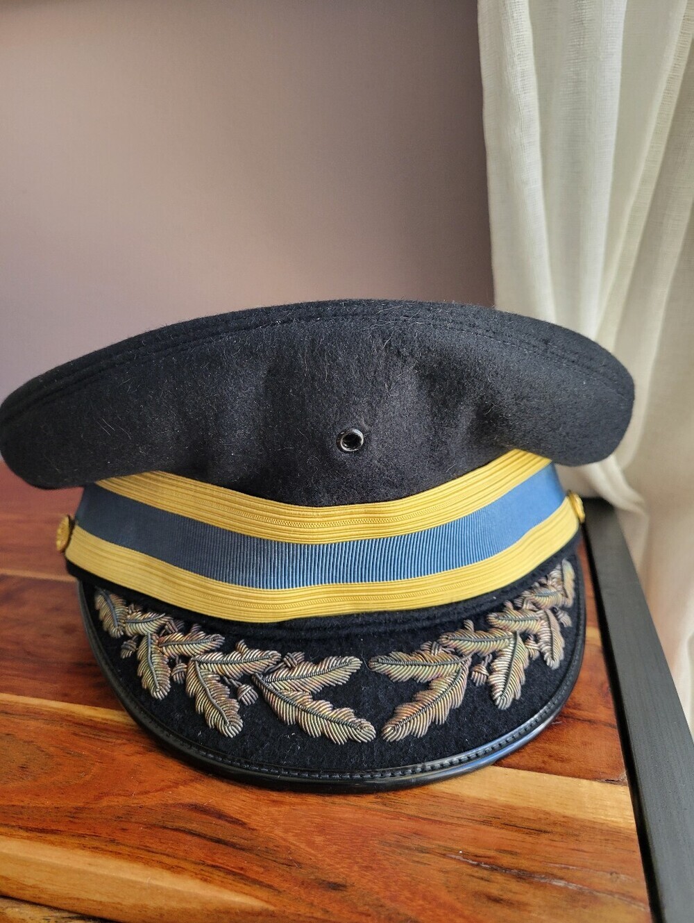 VTG US Army Vietnam era Dress Blue Visor hat Jacob Reed's Sons of Philadelphia